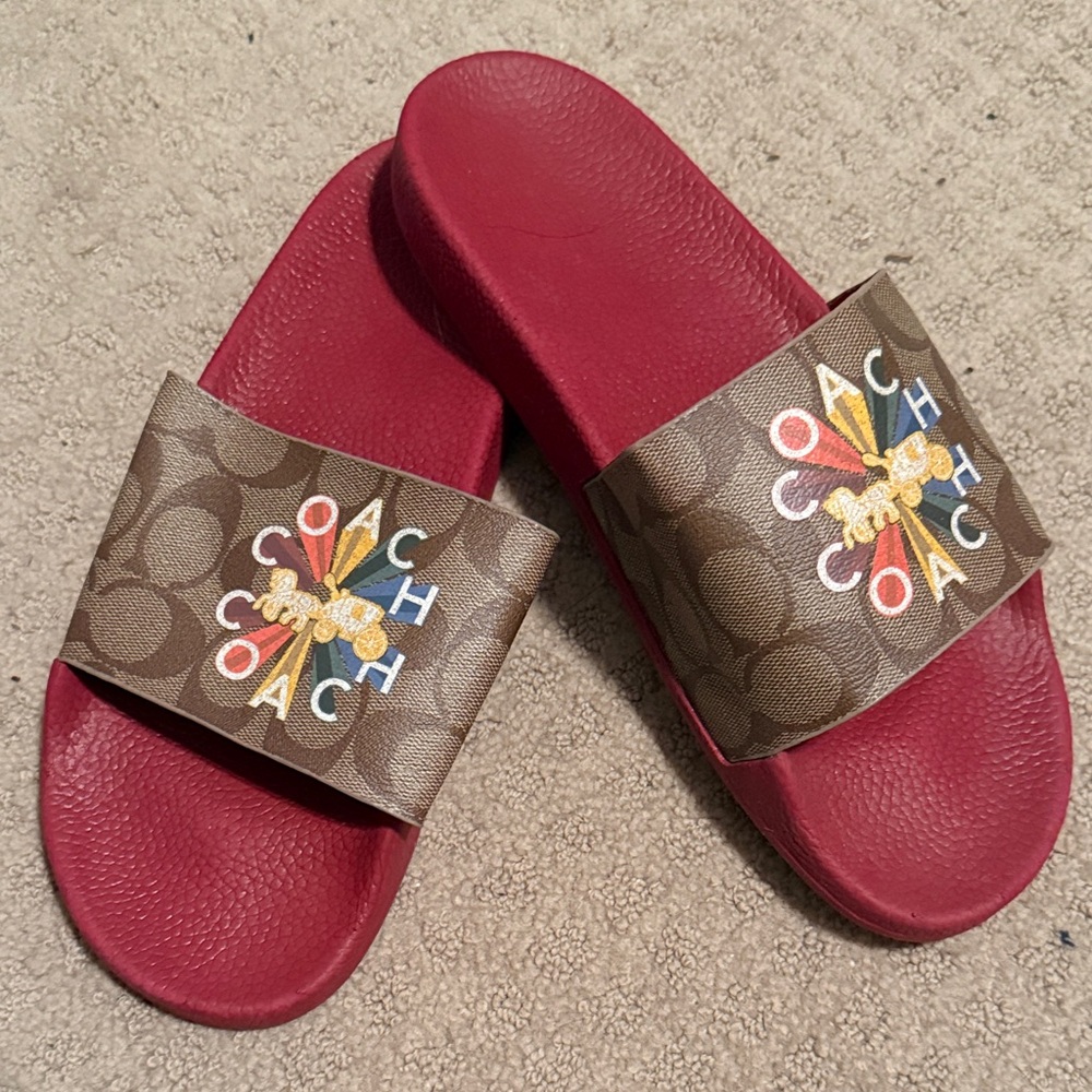 Coach Slide Sandals with Signature Logo Strap
